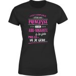 Tee shirt femme humour cadeau imprim en france 100% coton 185gr princesse et aide - soignante