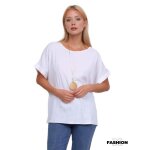 Tee - shirt femme - sullivan - large - manches courtes - col rond - couleur blanc