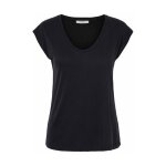 Tee - shirt femme - pieces - col v - manches courtes - noir