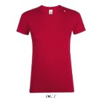 Tee - shirt femme - sols - regent - rouge - 100% coton - manches courtes - coupe cintre