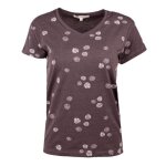 Tee shirt femme - ted lapidus - col v - marron - manches courtes - printemps / et