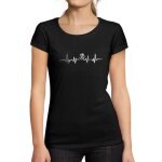 Tee - shirt femme - ultrabasic - bitcoin heartbeat - 100% coton bio - manches courtes - vintage noir