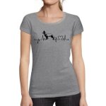 Tee - shirt femme - ultrabasic - pouls du berger allemand - 100% coton bio - manches courtes - gris chin� ...