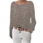 Tee shirt femmes uni t - shirt fit grande vêtements xh562 marron Tee shirt femmes uni t - shirt fit grande vêtements xh562 marron