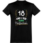 Tee shirt homme humour cadeau imprimé en france 100% coton 185gr 18 ans la perfection Tee shirt homme humour cadeau imprimé en france 100% coton 185gr 18 ans la perfection