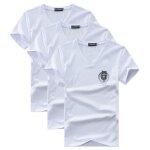 Tee shirt homme insfity - lot de 3 manches courtes col v imprim� chouette - blanc