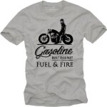 Tee shirt homme manches courtes imprim� moto motif motard motorcycle - makaya - regular - gris - 100% ...