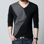 Tee shirt homme manches longues insfity comfortable fashion bicolore - noir