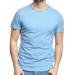Tee - shirt homme slim en coton - tommy jeans - jaspe bleu - manches courtes