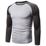 Tee shirt homme sport en slim manches longues t - shirt fit grande v�tements masculin xh463 gris