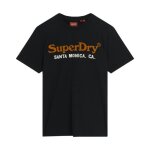 Tee shirt homme superdry venue duo logo - noir - manches courtes - regular