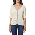 Tee shirt l�ger paillet� - kaporal - femme - blanc - droite - manches courtes