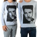 Tee shirt little eleven paris bieber ls mixte (gar�on / fille) justin bieber gris