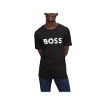 Tee shirt manches courtes col rond gros logo thinking noir