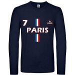 Tee shirt enfant - pa - paris - manches longues - 100% coton - bleu marine