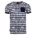 Tee shirt motif marinière manches courtes mauricio homme blaggio Tee shirt motif marinière manches courtes mauricio homme blaggio