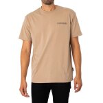 Tee shirt - napapijri - beige - coupe droite - manches courtes - 100% coton Tee shirt - napapijri - beige - coupe droite - manches courtes - 100% coton