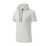 Tee shirt sport a capuche homme lger schage rapide - insfity - gris clair - manches courtes - respirant ...