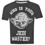 Tee shirt - star wars - yoda - gar�on - manches courtes - noir