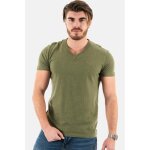 Tee shirt superdry vintage logo emb vee 6rh thrift olive marl - homme - vert - coton - manches courtes ...