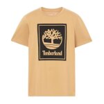 Tee shirt timberland short sleeve tee - marron - homme - coupe ajust�e - manches courtes