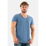 Tee shirt tommy jeans slim jaspe v neck c6c charmed - bleu - homme - col v