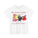 Tee shirt unisex calimero ze veux zuste un petit bizou ! homme ou femme : couleur - white taille - l Tee shirt unisex calimero ze veux zuste un petit bizou ! homme ou femme : couleur - white taille - l