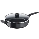 Sauteuse - tefal - b55537 - 28 cm - couverture en verre - revtement antiadhsif en titane