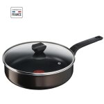 Tefal easy cook & clean sauteuse 24 cm + couvercle en verre non induction revtement antiadhsif fabriqu ...