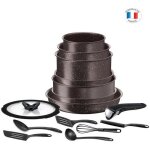 Tefal l6789102 ingenio extrme batterie de cuisine 15 pices - marron effet pierre - fabriqu en france ...