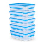 Tefal masterseal fresh 08 l lot de 5 bo�tes alimentaires rectangulaires en plastique herm�tique compatible ...