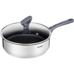 Tefal sauteuse dailycook en inox - � 24 cm - avec couvercle en verre - tous feux dont induction