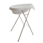 Teggi baignoire ergonomique bébé avec thermomètre blanc + pied Teggi baignoire ergonomique bébé avec thermomètre blanc + pied