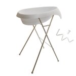 Teggi baignoire ergonomique bb avec thermomtre blanc + pied + tuyau