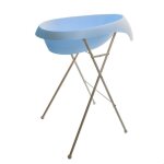 Teggi baignoire ergonomique bb avec thermomtre bleu + pied