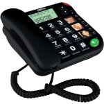 Tlphone filaire maxcom kxt480 - gros boutons - id dappelant - noir