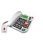 Tlphone filaire maxcom kxt481 - grosses touches et images - bouton sos - blanc