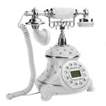 Tlphone fixe vintage europen blanc - recomposition de numro et appels mains libres