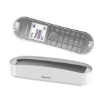 Tlphone sans fil avec rpondeur panasonic kx - tgk320 - blanc piano lacqu