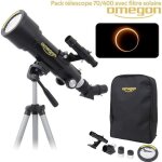 T�lescope omegon ac 70 / 400 az + sac � dos + tr�pied + filtre solaire + occulaires k10 mm k20 mm, 1, ...