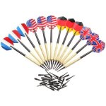 Fl�chettes - tempsa - tempsa 12 - 12 fl�chettes m�tal - 100 pointes souples - drapeaux nationaux