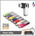 Cl usb - tempsa - 256 go - usb 3. 0 - rotatif - noir