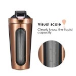 Tempsa 700ml bouteille de eau prot�ine shaker m�langeur avec couvercle anti - fuite or 700ml