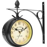 Tempsa horloge double face gare mural vintage rtro station montage ronde mtal cuisine
