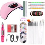 Tempsa - kit manucure 45w uv lampe à led vernis - rose - coffret vernis + lampe uv Tempsa - kit manucure 45w uv lampe à led vernis - rose - coffret vernis + lampe uv