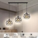 Tempsa lustre suspension plafonnier - dcor cristal moderne - 3 lumires - e27 50cm