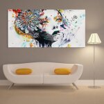 Tempsa peinture  huile tableau de toile art abstraite fille - sans cadre - 100 x 50 cm
