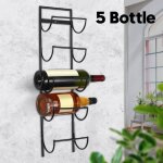 Porte de vin - tempsa - support mural en métal - capacité 5 bouteilles - design contemporain - noir Porte de vin - tempsa - support mural en métal - capacité 5 bouteilles - design contemporain - noir