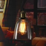 Suspension en verre tempsa - Ø 14 x h 16 cm - style vintage - lampe de plafond Suspension en verre tempsa - Ø 14 x h 16 cm - style vintage - lampe de plafond