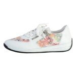 Tennis basket basses - rieker - n111 - blanc - cuir - lacets - femme